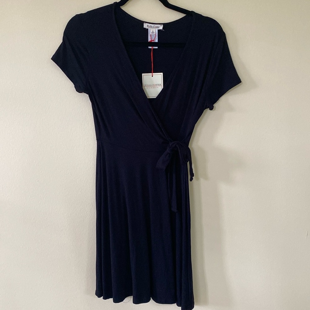 NWT Women’s Rolla Coster Black Faux Wrap Dress